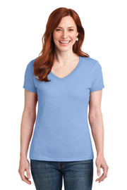  853 of 4888 Hanes® Women's Perfect-T Cotton V-Neck T-Shirt Model Front