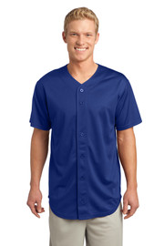 Sport-Tek® PosiCharge® Tough Mesh Full-Button Jersey model front