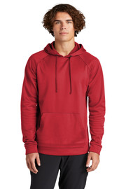 Sport-Tek® Re-Compete Fleece Pullover Hoodie in red model front