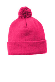 Sport-Tek ® Solid Pom Pom Beanie front