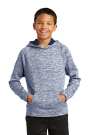 Sport-Tek® Youth PosiCharge® Electric Heather Fleece Hooded Pullover model front