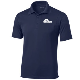 Navy polo with white embroidery