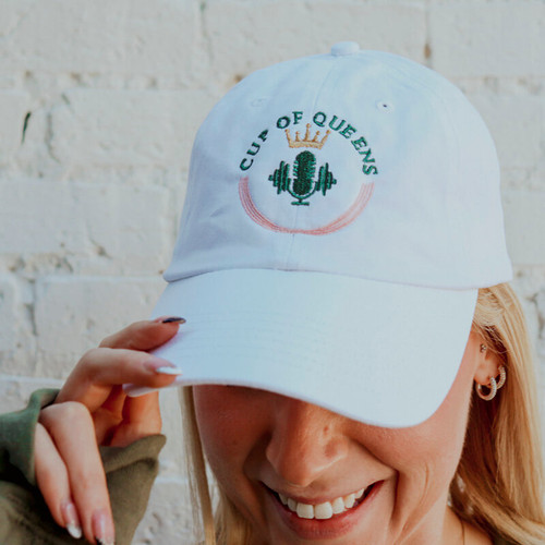 White Cup of Queens Canvas Hat - full color