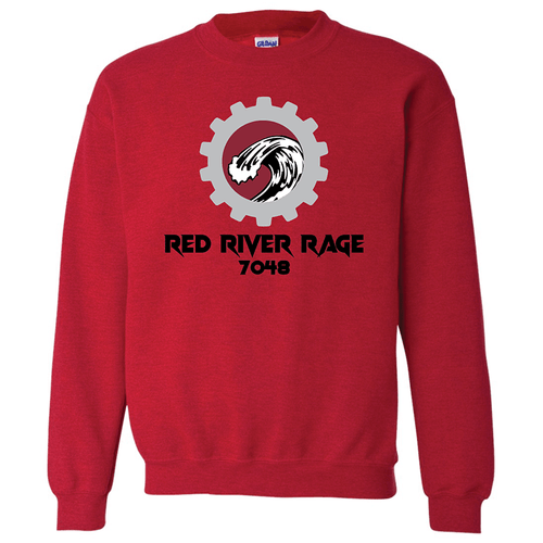 Red River Rage Robotics Team | Heavy Blend Crewneck Sweatshirt Antique Cherry Red