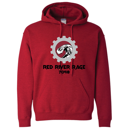 Red River Rage Robotics Team | Heavy Blend Hooded Sweatshirt Antique Cherry Red
