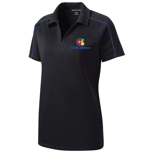 STEM Alliance | Ladies Micropique Piped Polo Black/True Royal