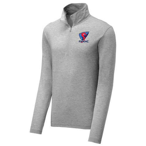 FMA Apparel | Tri-Blend Wicking 1/4 Zip Pullover Light Grey Heather