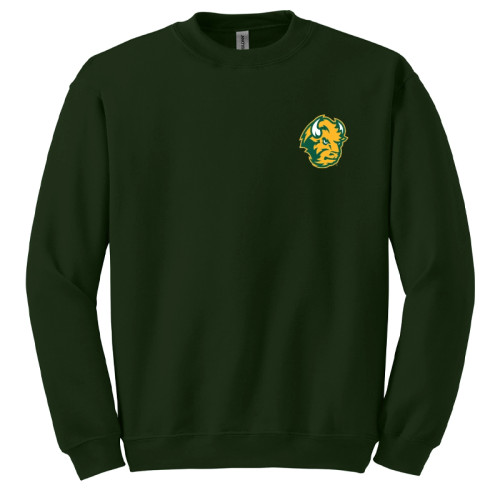 Green Wavy NDSU Crewneck Forest Green Front