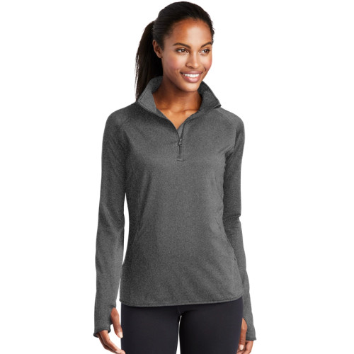 Dark Gray Heather Ladies Sport-Wick® Stretch 1/4-Zip Pullover
