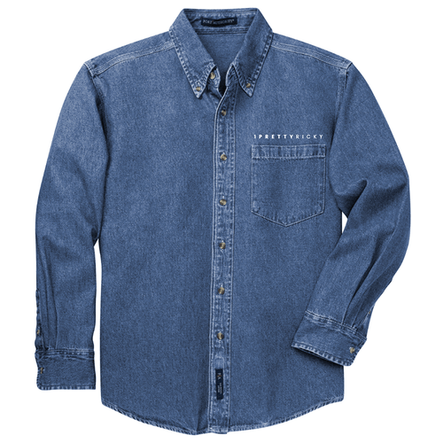 1PrettyRicky | Heavyweight Denim Shirt Dark Blue Stonewashed