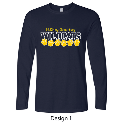 McKinley Elementary School | Adult Long Sleeve T-Shirt Navy Design 1
