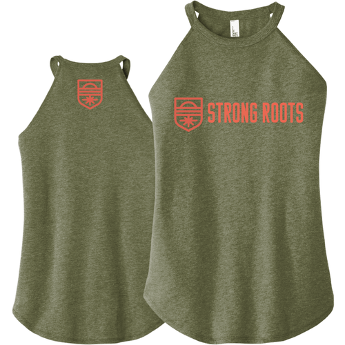 Strong Roots | Rockstar Tank - Olive with Orange