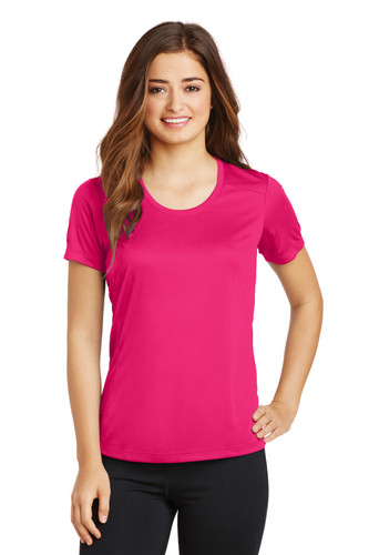 Sport-Tek® Ladies PosiCharge® Elevate Scoop Neck Tee model front