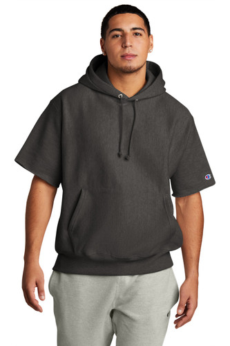 Champion ®  Reverse Weave ®  Short Sleeve Hooded Sweatshirt model front