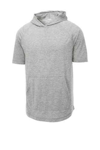 Grey Sport-Tek ® PosiCharge ® Tri-Blend Wicking Short Sleeve Hoodie