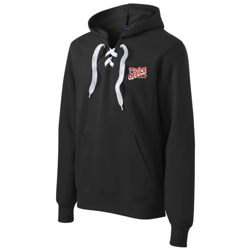 Mick's Office | Lace Up Pullover Hoodie front