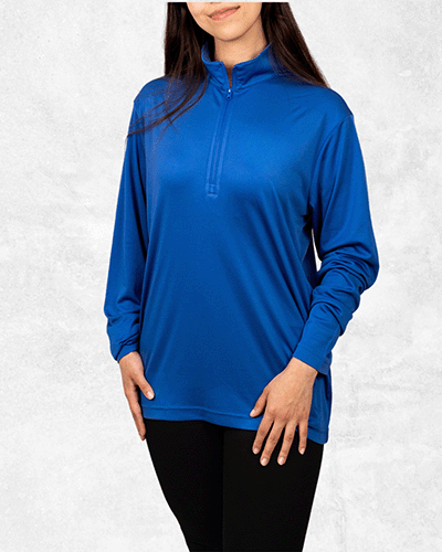 Blue quarter zip pullover