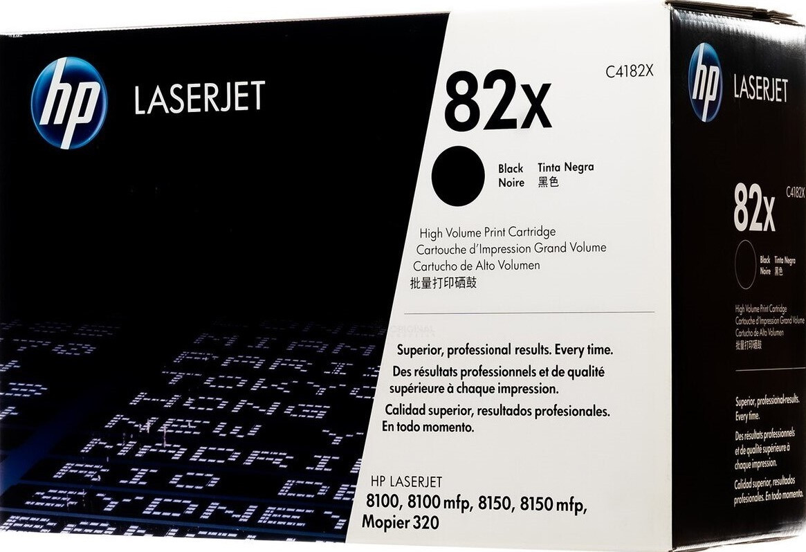 Original HP 82X Black High-Yield LaserJet Toner Cartridge (C4182X)