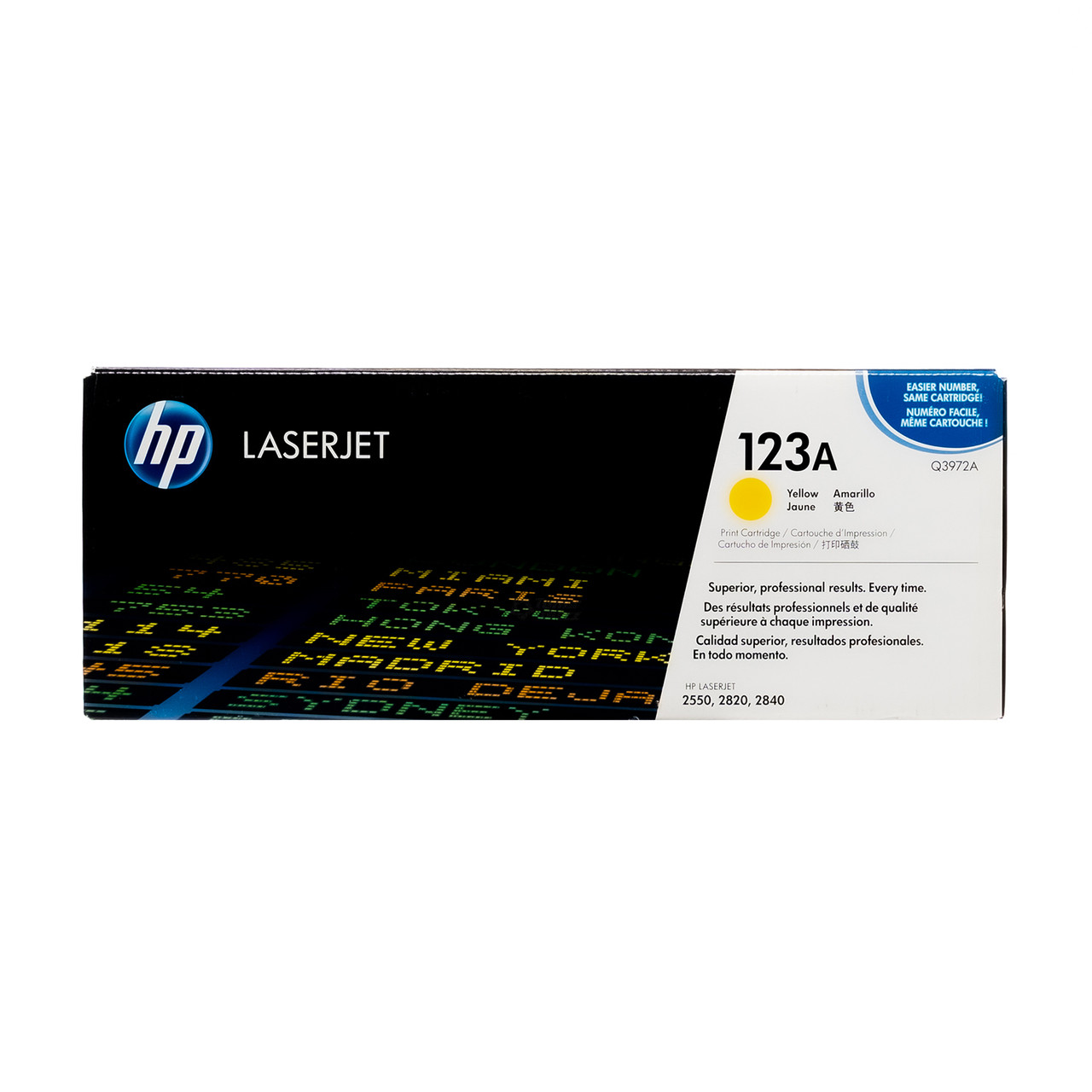 Original HP 123A Yellow LaserJet Toner Cartridge (Q3972A)