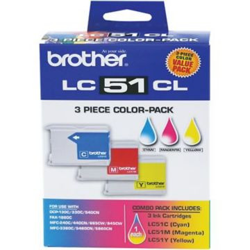 Original Brother LC-51CL LC-51CL3PK Tri-Color Ink Cartridges Triple Pack