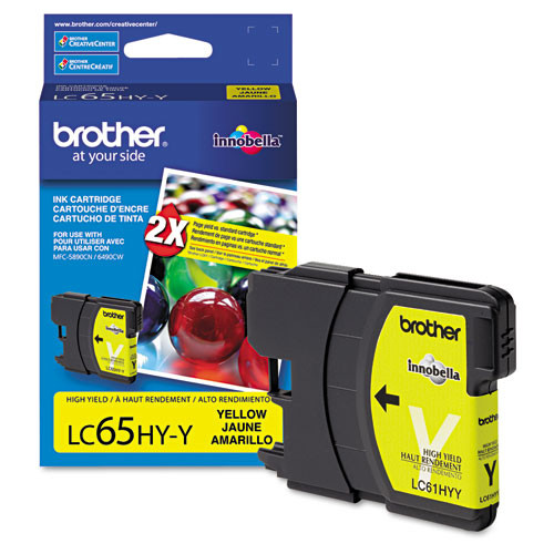 Original Brother LC-65 High Yield Yellow Ink Cartridge