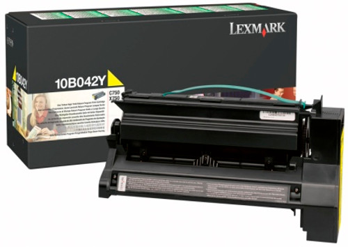 Original Lexmark 10B042Y C750 Yellow Prebate High Yield Toner Cartridge