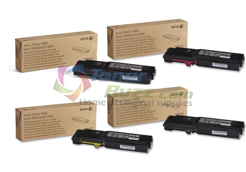 Original Xerox Phaser 6600 Black Cyan Magenta Yellow High Capacity Toner Cartridge 4-Pack 106R02225 106R02226 106R02227 106R02228