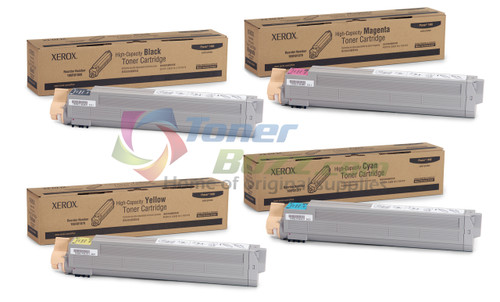 Original Xerox Phaser 7400 Black Cyan Magenta Yellow High-Capacity Toner Cartridge 4-Pack 106R01077 106R01078 106R01079 106R01080