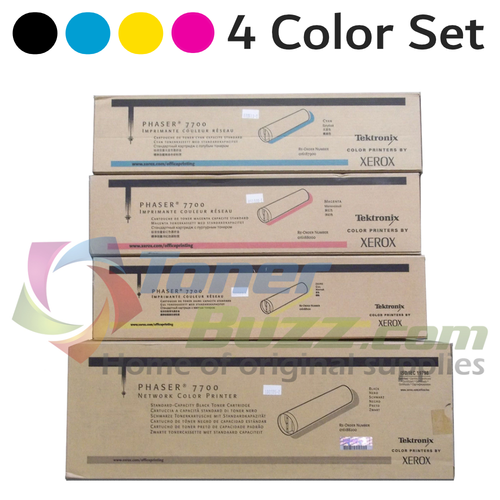 Original Xerox Phaser 7700 Black Cyan Magenta Yellow Toner Cartridge 4-Pack 016-1879-00 016-1880-00 016-1881-00 016-1882-00
