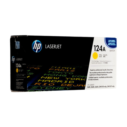 Original HP 124A LaserJet Toner Set (Q6000A, Q6001A, Q6002A, Q6003A) - Black, Cyan, Magenta, Yellow