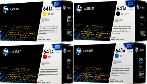 Original HP 641A LaserJet Toner Set (C9720A, C9721A, C9722A, C9723A) - Black, Cyan, Magenta, Yellow