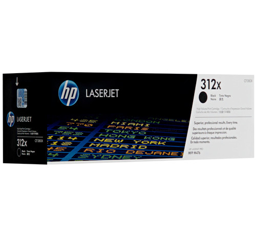 Original HP 312X 312A LaserJet Toner Set (CF380X, CF381A, CF382A, CF383A) - Black, Cyan, Magenta, Yellow