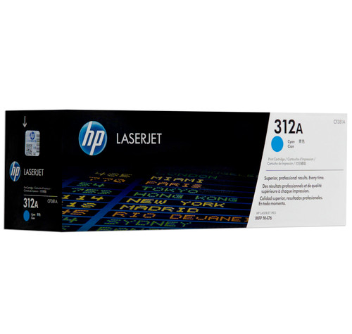 Original HP 312X 312A LaserJet Toner Set (CF380X, CF381A, CF382A, CF383A) - Black, Cyan, Magenta, Yellow