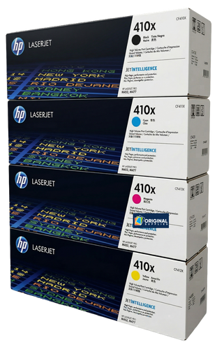 Original HP 410X LaserJet Toner Set (CF410X, CF411X, CF412X, CF413X) - Black, Cyan, Magenta, Yellow