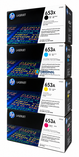 Original HP 653X 653A LaserJet Toner Set (CF320X, CF321A, CF322A, CF323A) - Black, Cyan, Magenta, Yellow
