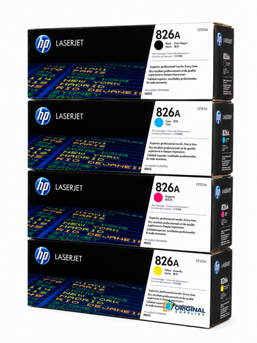 Original HP 826A LaserJet Toner Set (CF310A, CF311A, CF312A, CF313A) - Black, Cyan, Magenta, Yellow
