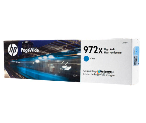 Original HP 972X PageWide Cyan High-Yield Ink Cartridge L0R98AN