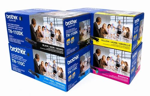 Original Brother TN-110 Laser Toner Set (TN110BK, TN110C, TN110M, TN110Y) - Black, Cyan, Magenta, Yellow