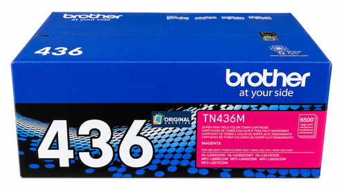 Original Brother TN-436 Super High-Yield Laser Toner Set (TN436BK, TN436C, TN436M, TN436Y) - Black, Cyan, Magenta, Yellow