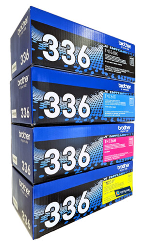 Original Brother TN-336 Laser Toner Set (TN336BK, TN336C, TN336M, TN336Y) - Black, Cyan, Magenta, Yellow