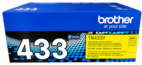 Original Brother TN-433 Laser Toner Set (TN433BK, TN433C, TN433M, TN433Y) - Black, Cyan, Magenta, Yellow