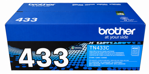 Original Brother TN-433 Laser Toner Set (TN433BK, TN433C, TN433M, TN433Y) - Black, Cyan, Magenta, Yellow
