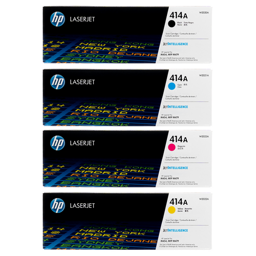 Original HP 414A SET | W2020A W2021A W2022A W2023A | LaserJet Toner Cartridges - Black, Cyan, Magenta, Yellow