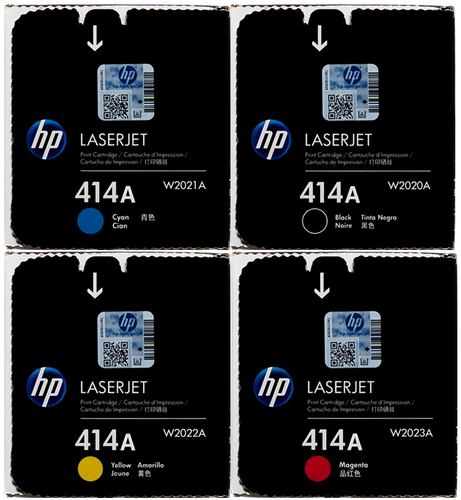 Original HP 414A SET | W2020A W2021A W2022A W2023A | LaserJet Toner Cartridges - Black, Cyan, Magenta, Yellow