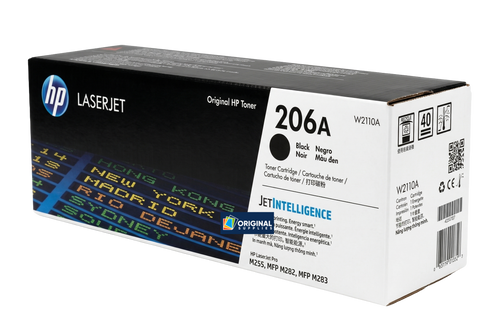 Original HP 206A Black LaserJet Toner Cartridge (W2110A)