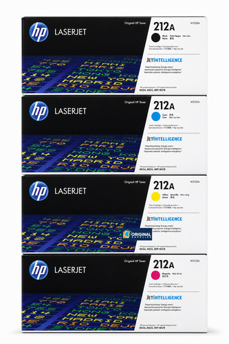 Original HP 212A LaserJet Toner Set (W2120A, W2121A, W2122A, W2123A) - Black, Cyan, Magenta, Yellow