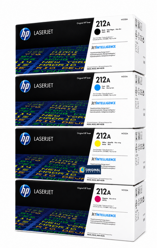 Original HP 212A LaserJet Toner Set (W2120A, W2121A, W2122A, W2123A) - Black, Cyan, Magenta, Yellow