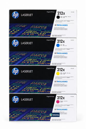 Original HP 212X High-Yield LaserJet Toner Set (W2120X, W2121X, W2122X, W2123X) - Black, Cyan, Magenta, Yellow