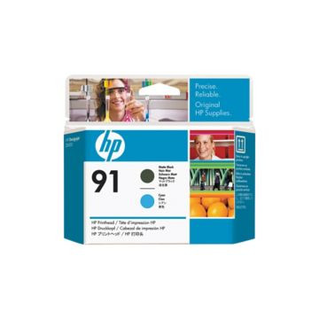 Original HP 91 C9460A Matte Black and Cyan Printhead (Two-Color Pack)