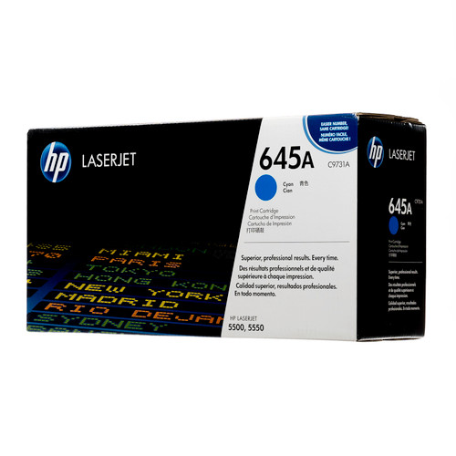 Original HP 645A Cyan LaserJet Toner Cartridge (C9731A)